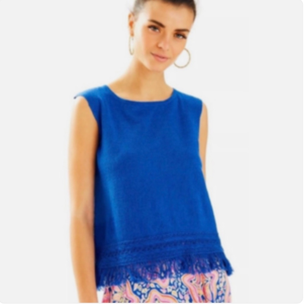 Lilly Pulitzer  Edenwood Fringed Tank Split Back